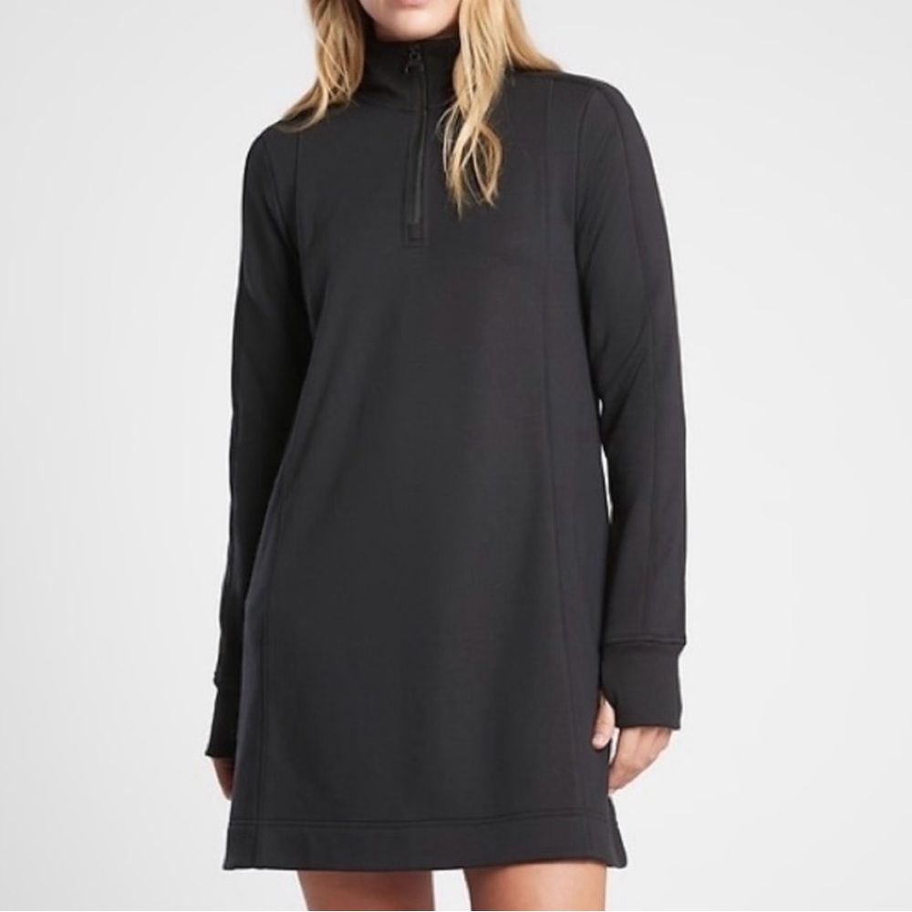 Athleta West Town Dress Black Sz M Tall